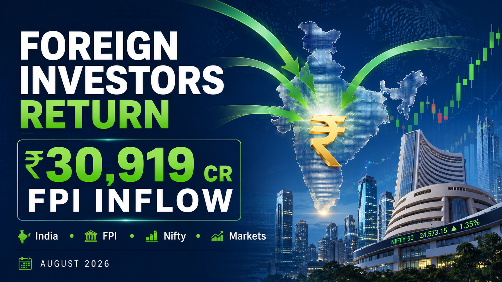 FPI inflows in India – August 2026