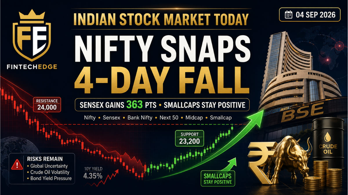 Indian stock market today 4 September 2026 Nifty Sensex Bank Nifty Next 50 Midcap and Smallcap performance