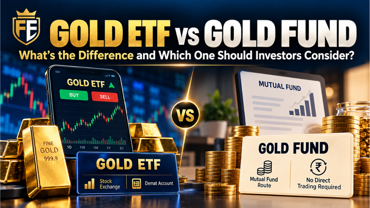 Gold ETF vs Gold Fund comparison showing exchange-traded gold investment and mutual fund route