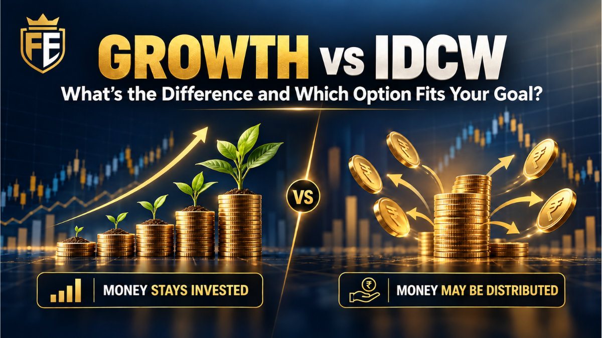 Growth vs IDCW in mutual funds showing money staying invested versus money being distributed